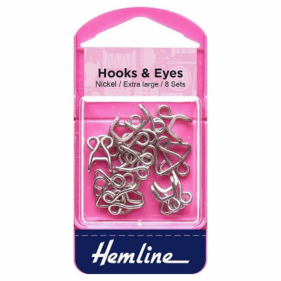 H400.13 Hooks and Eyes: Nickel - Size 13 